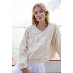 Marea by Liz Joy Oyster Sweatshirt Ivory Coastal Graphic Pullover